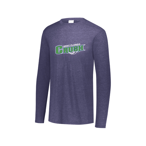 [FTLCUBNV-AXS-LOGO2] Decker Men's Tri-Blend T-Shirt - Long Sleeve (Adult XS, Navy, Logo 2)