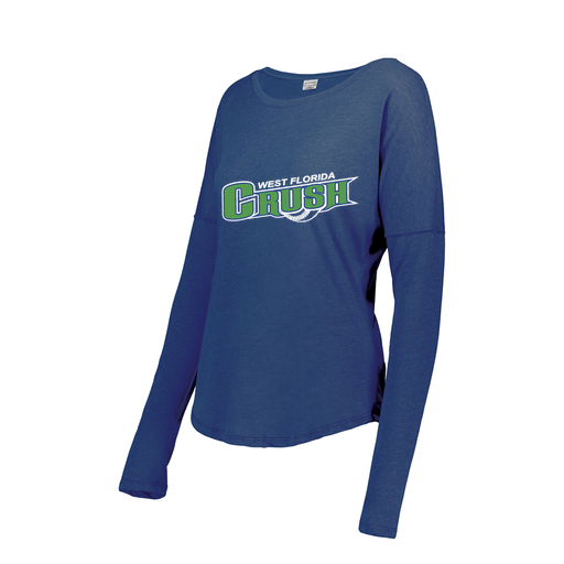 [FTLCUBRY-FAXS-LOGO2] Decker Women's Tri-Blend T-Shirt - Long Sleeve (Female Adult XS, Royal, Logo 2)