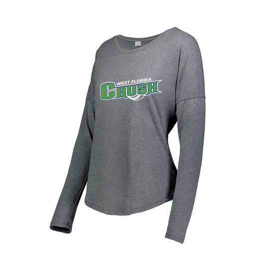 [FTLCUBGY-FAXS-LOGO2] Decker Women's Tri-Blend T-Shirt - Long Sleeve (Female Adult XS, Gray, Logo 2)